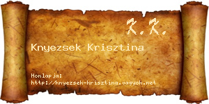 Knyezsek Krisztina névjegykártya